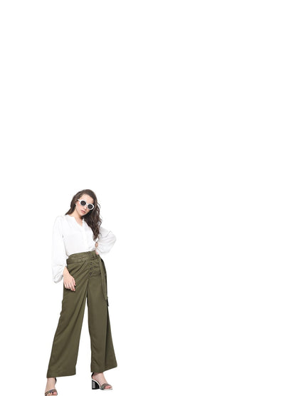 Vero Moda Regular Fit Pants(115958402_Ivy Green_Xl)