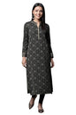 Aurelia Black Jacquard Festive Winter Kurta and Tights Set