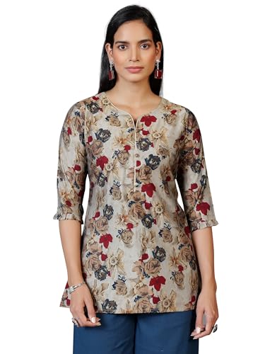Libas Multi Printed Silk Blend A-Line Kurti