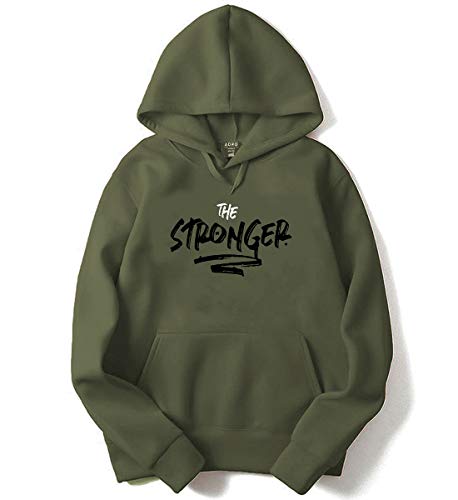 ADRO The Stronger Hoodies/Sweatshirts for Men & Women (H20-M-SGR-OL_Olive_XL)