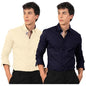 Pinkmint Mens Long Sleeve Button Down Shirt for Men Collared Casual Formal Soild Shirt