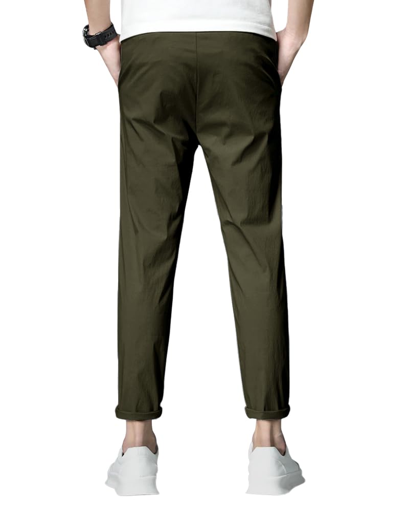 Eyebogler MenS Solid Brand Logo Track Pants Olive Green