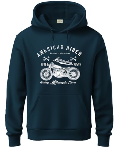 ADRO Men's Cotton Blend Neck Hooded Sweatshirt (H24-AME-SB-XL_Teal)