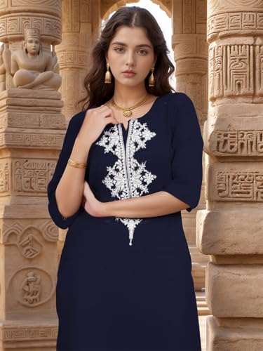 Shienzy WomenS Cotton Blend Emroidered Kurta Pant Set | Ethnic Wear For Festive & Casual | Stylish Straight Fit | Elegant India