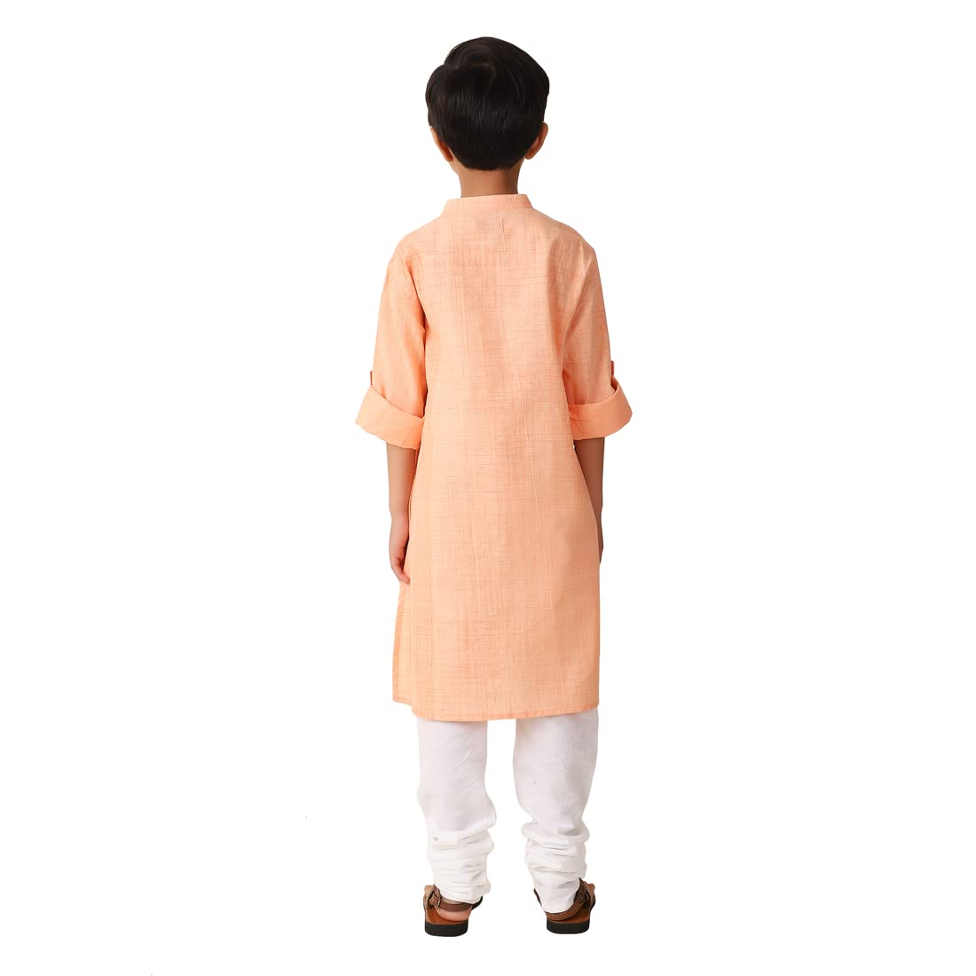 Fabindia BoyS Cotton Woven Regular Kurta (102864603_Peach