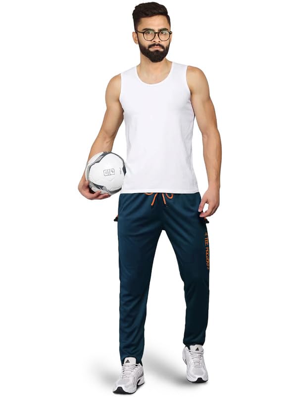 Pinkmint Mens Lycra Track Pant|Sports Regular Fit Track Pant with Two Side Pockets|Boys Gym Wear l Running Wear (Pak of 1) Tur