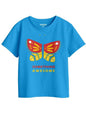 Bon Organik Girls Regular Fit T-Shirt (BON16031_Blue