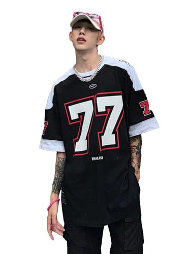 Thalasi Men Cotton Jersey Aesthetic Oversized T Shirt For Men | Sports Jerseys T-Shirts & Half Sleeve Round Neck Printed Tshirt