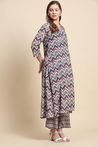 Toochki Kurta Set For Women |Two Piece Kurta Set | Latest Women Kurta Set | Flared Kurta Set | Trendy Long Kurta Set | Zig Zag P