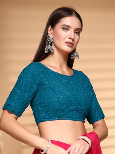Oomph! Readymade Blouse For Women, Brocade, Boat Neck, Rbbl598