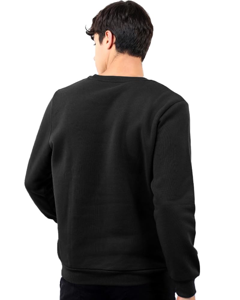 Eyebogler MenS Cotton Blend Round Neck Sweatshirt Black
