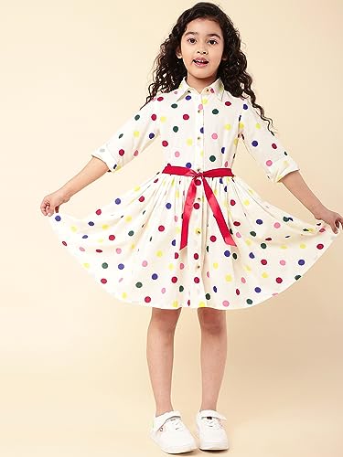 A.T.U.N. (ALL THINGS UBER NICE) Girls Polka Dots Shirt Dress