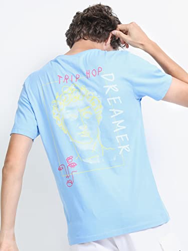 Ketch MenS Slim Fit T-Shirt (Khts000149_Silver Lake Blue