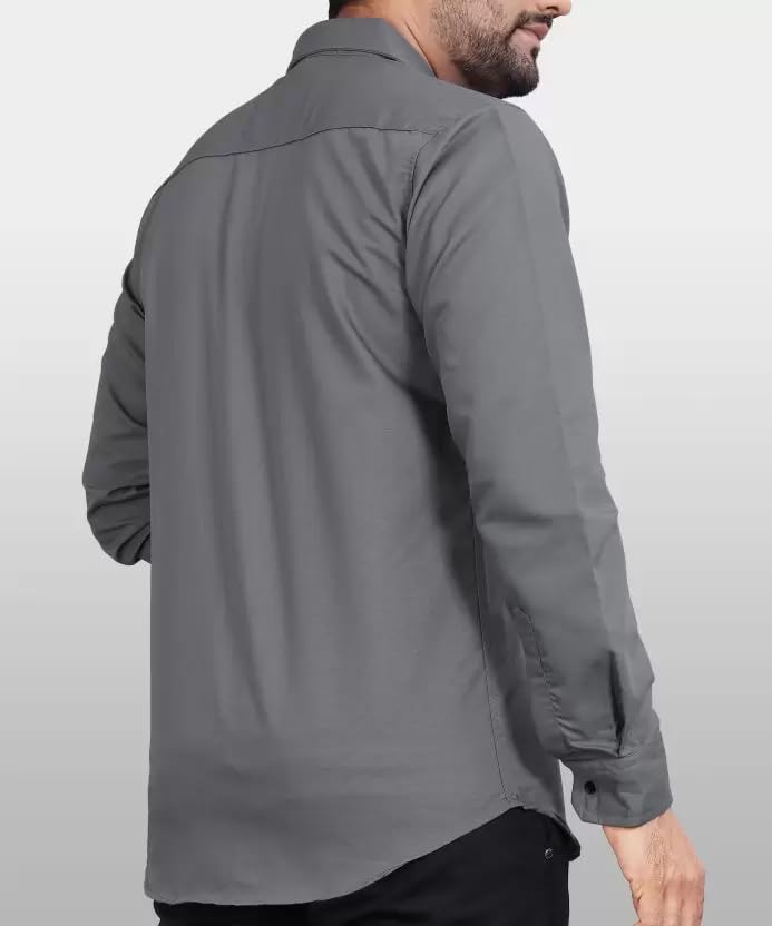 CB-COLEBROOK Mens Regular Fit Solid Soft Touch Cotton Casual Shirt with Pocket Design with Spread Collar & Full Sleeves (Availa