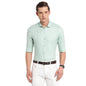 Turtle Men Pista Green Cotton Self Design Slim Fit Party Shirts