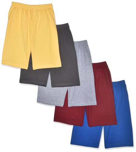 T2F Boys Printed Cotton Regular Fit Shorts(Pack of 5), Assorted, 3-4 Years