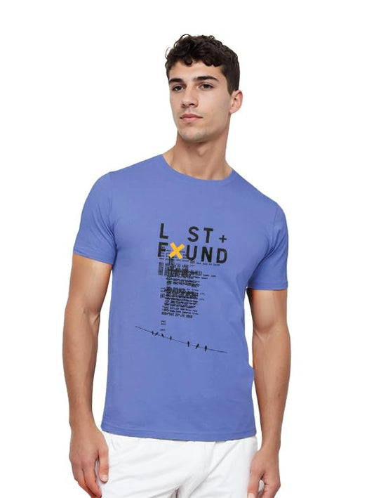 Nobero MenS Regular Fit T-Shirt (1M-Twts-C0780_Periwinkle