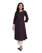 Fabindia Women's Black Cotton Woven Slim Fit Long Kurta