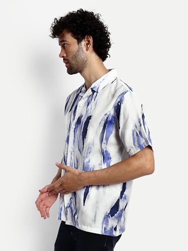 Greciilooks Mens Rayon Casual Shirt Regular Fit Men Casual Shirt (White, Xx-Large)