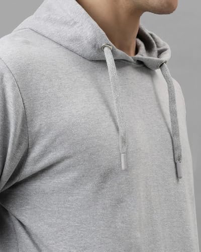 ADRO Men's Printed Hoodie, Cotton, Grey, Size 34, Model H24-PLN-GR