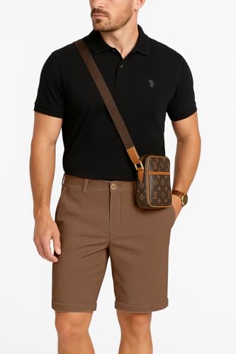 Greciilooks Casual Men Shorts | Rich Regular Fit Solid Short With Side Pockets | Relaxed Fit Half Pants | Mid Rise Waist Brown