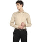Turtle Men Beige Linen Solid Slim Fit Shirts