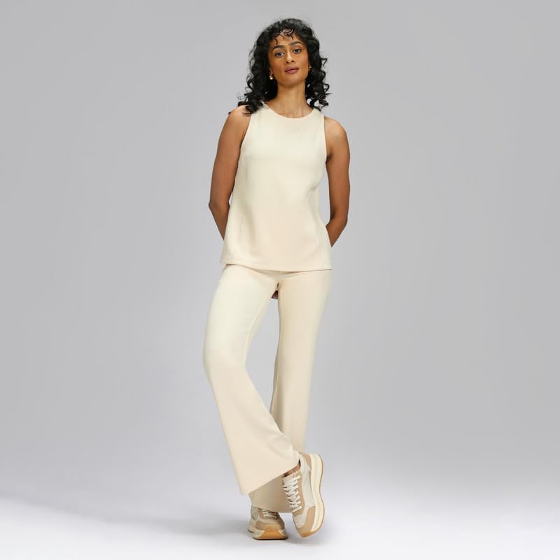 BlissClub Womens RibSupreme Flare Pants, Flared Silhouette, Concealed Zipper Pocket, High-Rise Waistband, Sculpting fit,Tall Var
