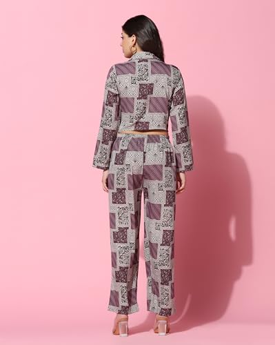 Tagdo Women'S Co-Ords Printed Dress Set (Shirt-Pair-5149)