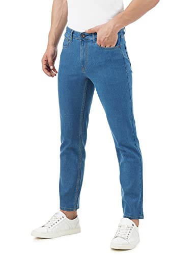 INKD Mens Contrast Stitch Stretchable Regular Fit Jeans