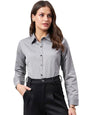 Style Quotient Women Micro Ditys Self Design Grey Polycotton Formal Shirt