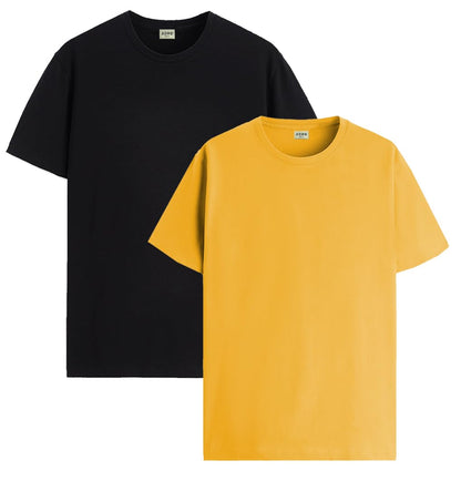 ADRO T Shirts Pack of 2 Mens Tshirts Cotton T Shirts for Men Tshirt T-Shirts Combo T Shirts Tshirts for Men Plain Solid Tshirts