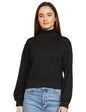 FYLTR Womens Drop Shoulder Boxy Fit Sweatshirt with Turtle Neck & Balloon Sleeve