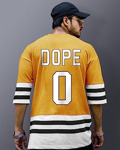 EYEBOGLER Oversized Loose Baggy Fit Drop Shooulder Half Sleeves Cotton Blend Printed T-Shirt for Men