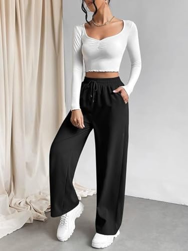 Leriya Fashion High Waist Trousers For Women  Flared Korean Style Formal Pants | Elegant Workwear For Office, College & Events (