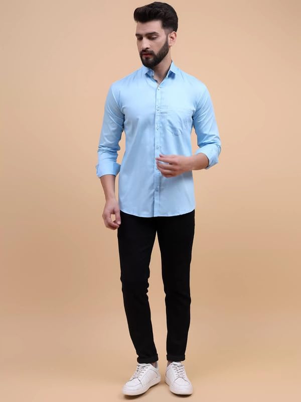 Tee Projekt Solid Shirt for Mens,Solid Shirt for Mens, Casual Shirt for Men,Full Sleeve Spread Collar Shirt for Men, Shirt for