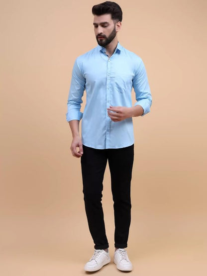 Tee Projekt Solid Shirt for Mens,Solid Shirt for Mens, Casual Shirt for Men,Full Sleeve Spread Collar Shirt for Men, Shirt for