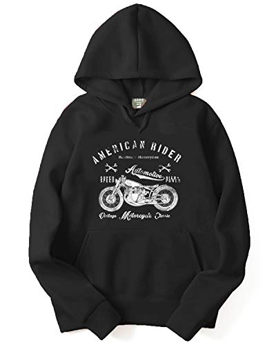 ADRO Men's Fleece Hooded Hoodie (H-A-AME-BL_Black_XL)