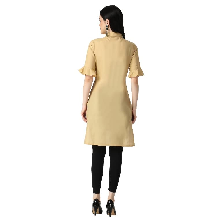 Om Sai Latest Creation Designer Slub Rayon Fully Stitched Straight Kurti For Women & Girls On Jeans Palazzo Or Skirt (Plus Size