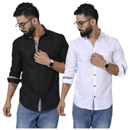 Pinkmint Combo Cotton Shirt for Men Button Down Spread Collar Shirt