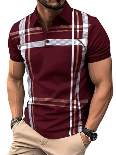 Noble Monk MenS Regular Fit Polo T Shirt |Half Sleeves |Collar Tshirts | Casual T-Shirt For Men Wine Red