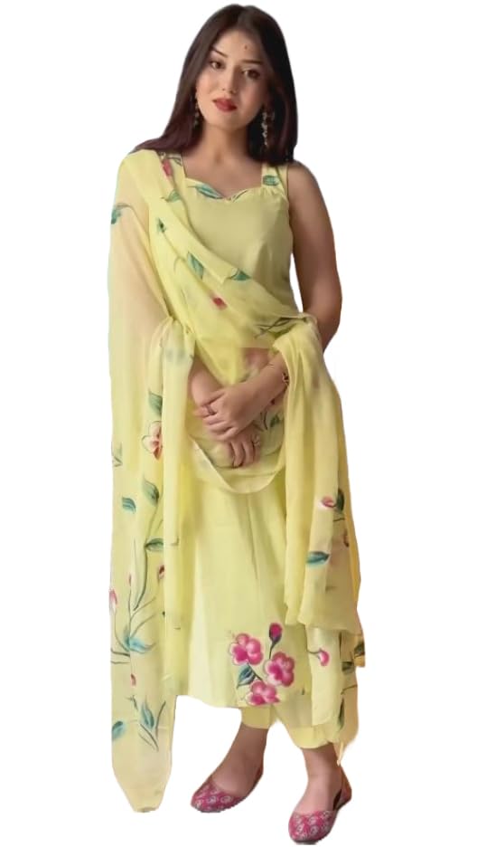 GoSriKi Women s Straight Viscose Kurta Set | Lightweight Ethnic Clothing for Everyday and Festive Wear, Kurti Set for Women | S