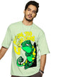 Bewakoof MenS Watching You Change Colours Graphic Printed 100% Cotton T-Shirt - Oversized Fit, Round Neck, Half Sleeves_592039_