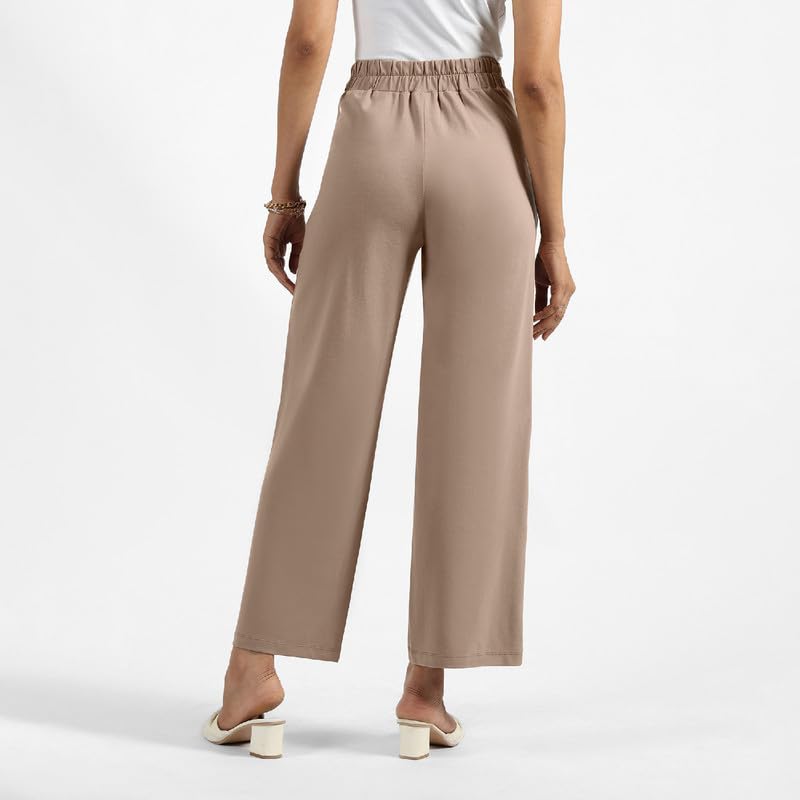 Blissclub Womens Work Utility Pants (AMPM_Wide_Barkha Brown Mocha