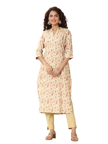 Libas Women's Silk Blend Geometric Straight Kurtas