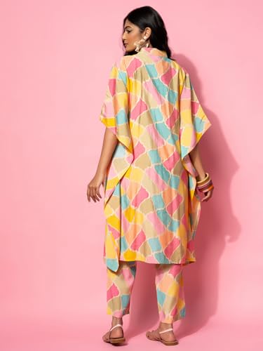 Libas WomenS Silk Blend Co-Ords (35506_Multicolor)