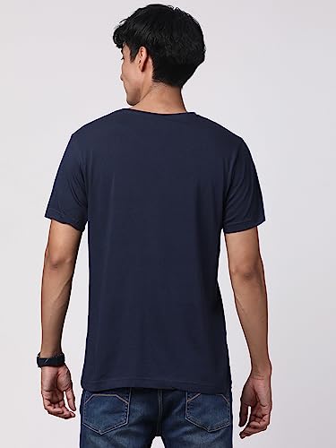 ADRO Men's Regular Fit T-Shirt (RN-M-AME-NB_Navy)