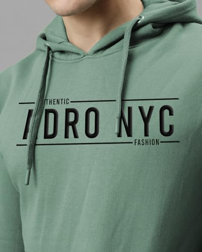 ADRO Men's Printed Hoodie, Cotton, Size 48, Pista Color, Model H24-ADRO-PT