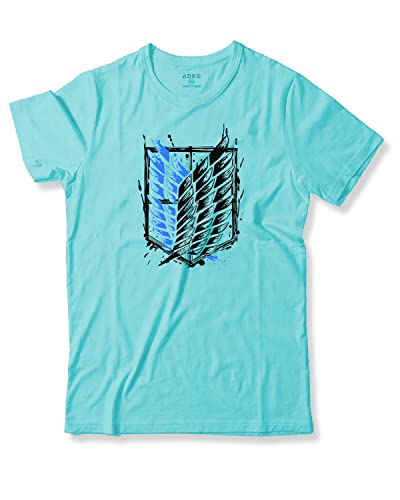 ADRO Mens Attack on Titan Cotton T-Shirt (2XL, Mint)