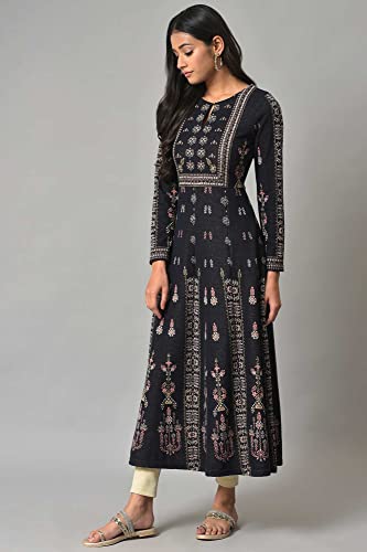 W for Woman Women Cotton Jacquard Flared Plus Size Winter Kurta