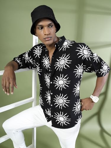 Rigo Rayon Printed Oversized Shirts for Men | Half Sleeves Hawaiian Shirts for Men | Summer Oversized Shirts Shirt for Men | Ove